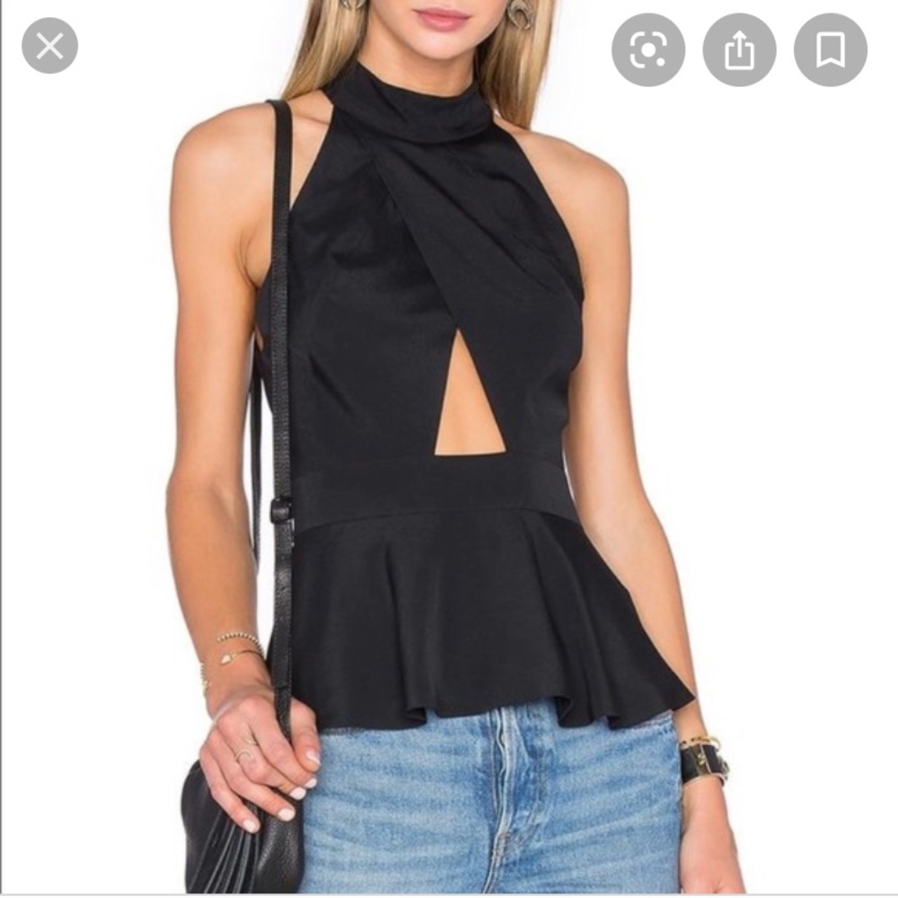 House of Harlow 1960 x Revolve Black Peplum Tank